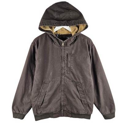 Lee Herren Arbeitsjacke schokobraun Kapuze Sherpa gefüttert Größe Large L