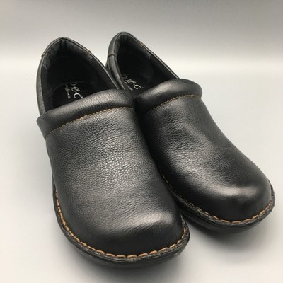Born BOC Shoes Womens 10 M Black Leather Mule Clog Slip on Comfort