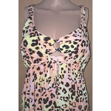 Bar III Maxi Dress Animal Print Sleeveless Swim Cover Up, Size Med, 58" Long