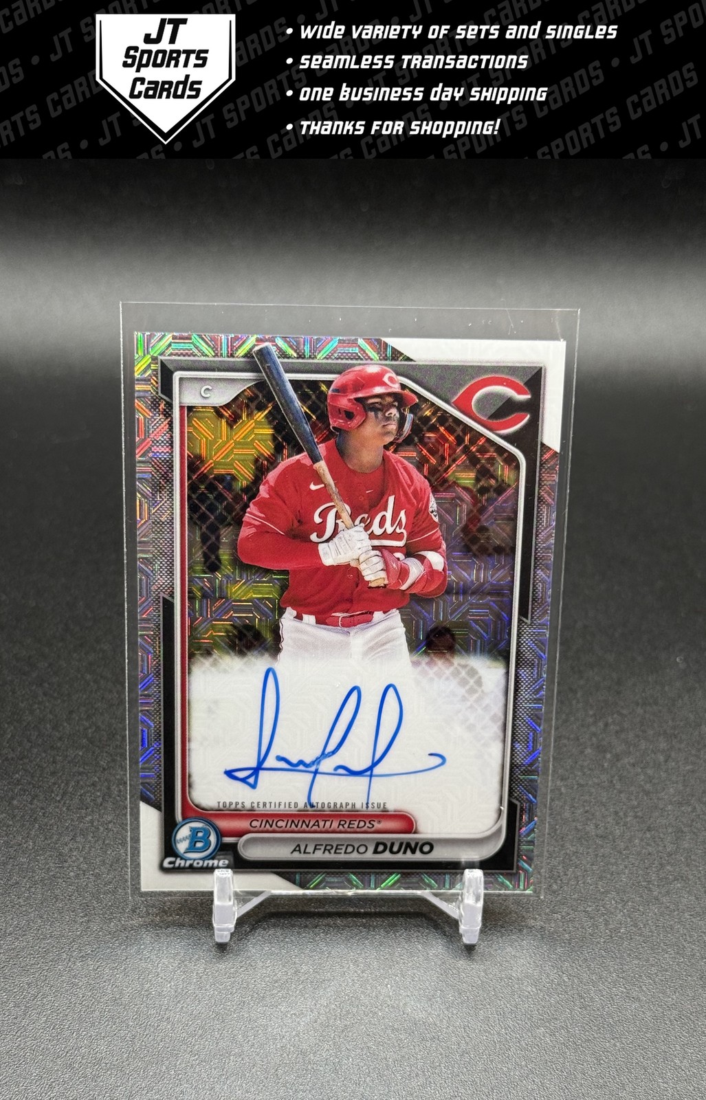 2024 Bowman Alfredo Duno BMA-AD Mojo Refractor Auto Cincinnati Reds