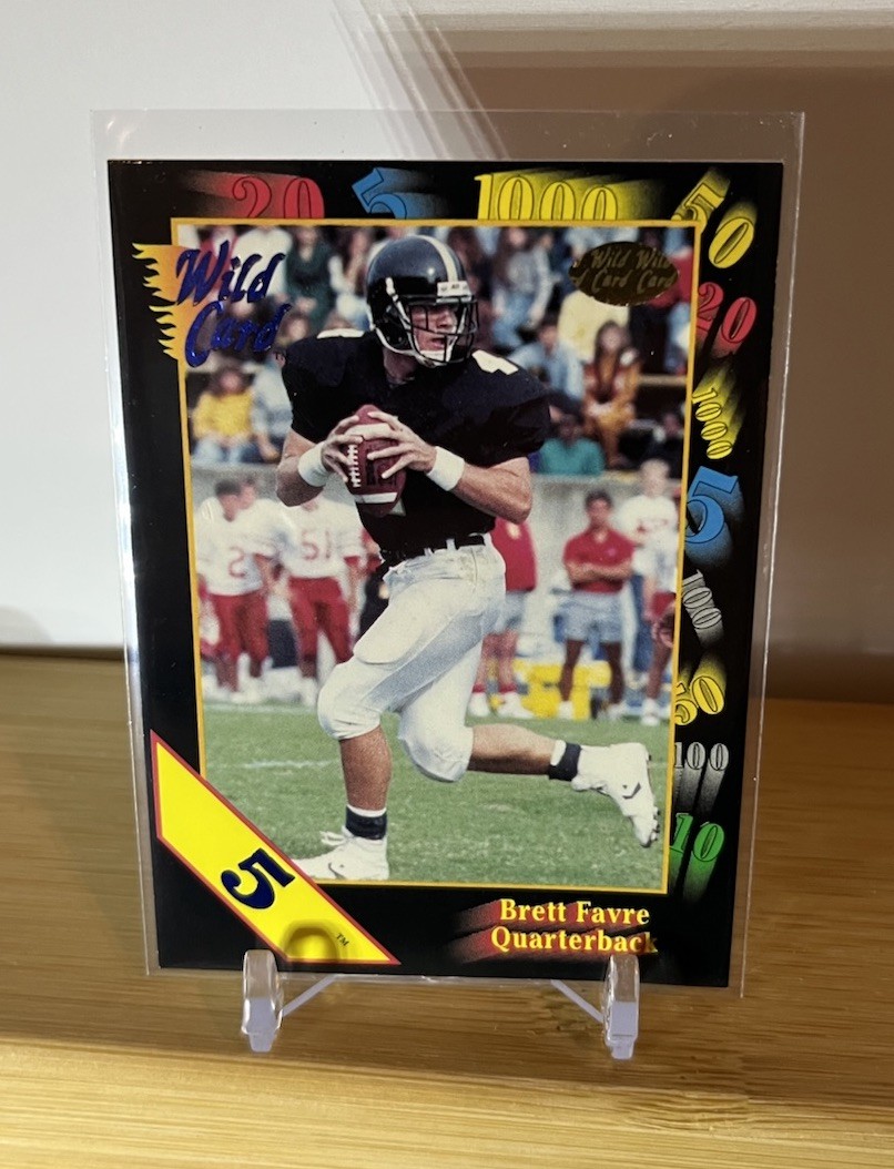 1991 🏈 Brett Favre Wild Card Draft 5 Stripe Yellow #119 Rookie Card 