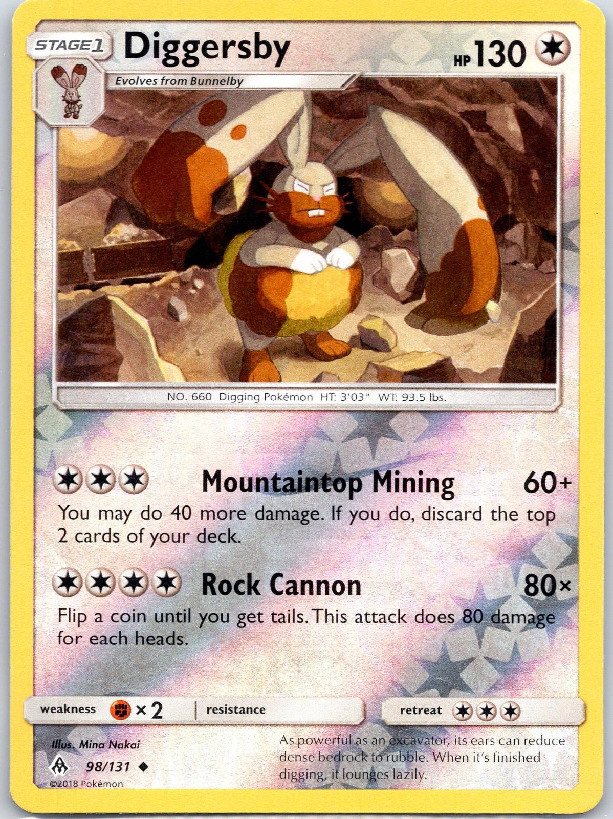Diggersby 98/131 Uncommon Forbidden Light Pokemon Reverse Holo Lightly Played