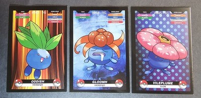 ODDISH X GLOOM X VILEPLOOM MISPRINT LOT - POKEMON KANTO CREALASER RARE TCG CARDS