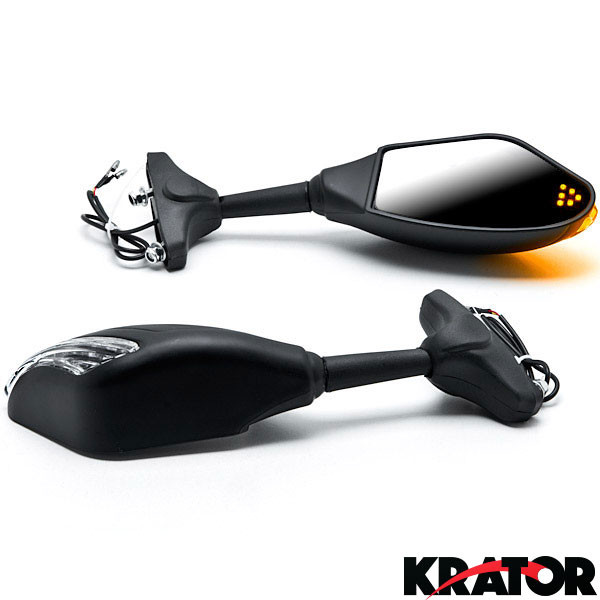 Black Mirrors w/ Turn Signals For Kawasaki Ninja ZX-6R ZX 6RR