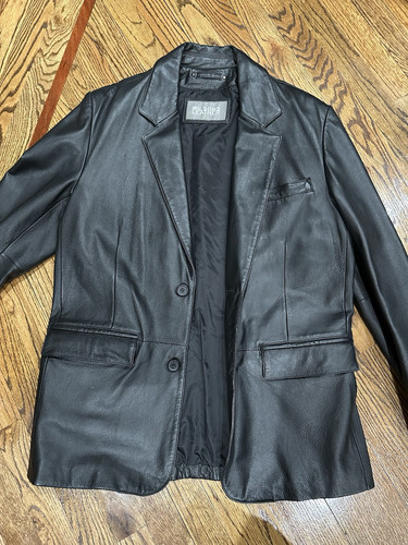 3Pcs Black Leather Men's Suit Vest And Jacket - Medium Size 32 - Picture 1 of 7