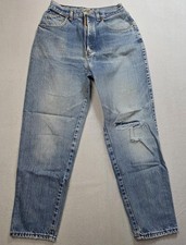 Vintage Gitano Jeans Womens Short Blue High Rise Tapered Leg Distressed 90s