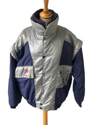 Vintage 80 s Skijacke Herren blau Gr. Medium #378