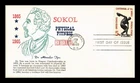 DR JIM STAMPS US COVER SOKOL CENTENNIAL PHYSICAL FITNESS FDC KHOL KRAFT CACHET
