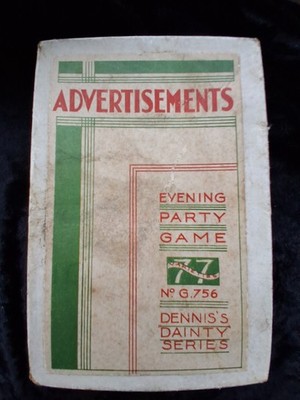 Werbung Abend Party Spiel 30er Jahre Nr. G756 Dennis's zierliche Serie