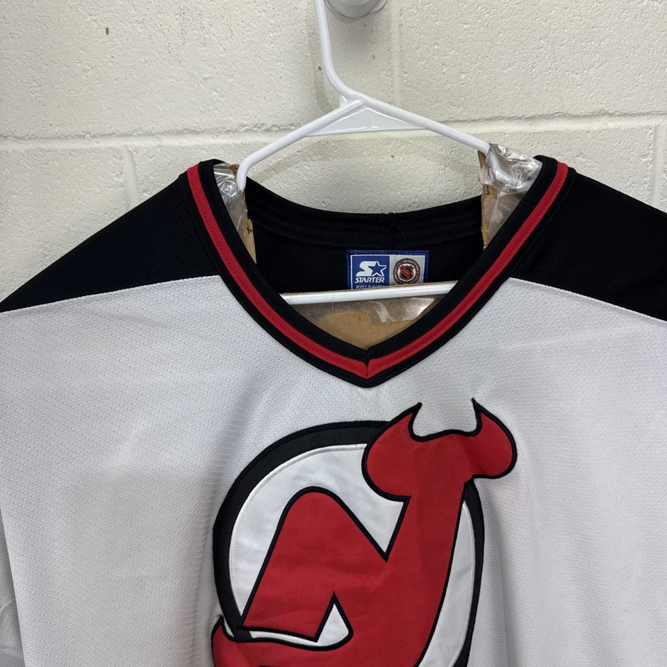 Vintage Starter NHL New Jersey Devils Jersey Doug Gilmour White Sewn XL #93 - Image 3 of 4