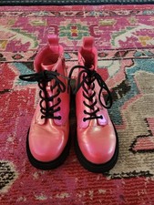 GUC Girls pink metallic spring combat boots Art Class youth size 3 Easter Summer