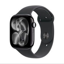 Apple Watch Series 11 46mm GPS Jet Black Case w Black Sport Band.