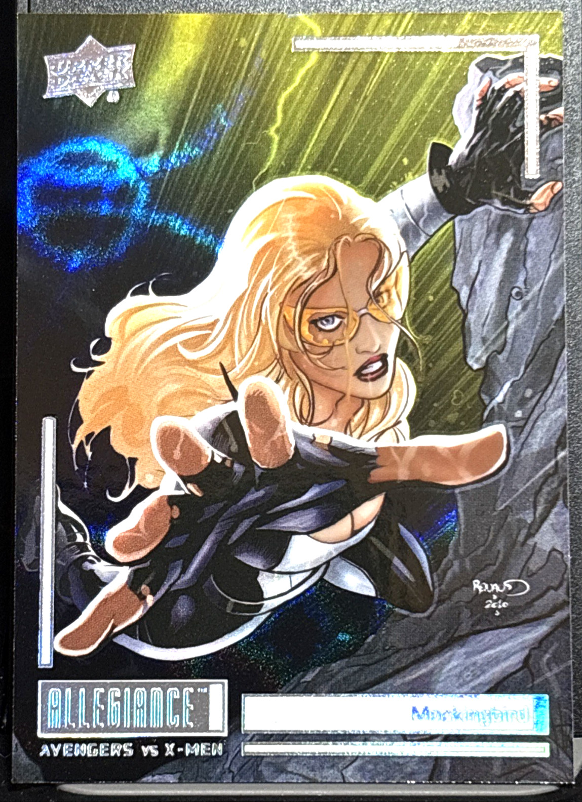 2023 Allegiance Avengers vs X-Men #C29 Blue & Yellow Foil Mockingbird Serial /63