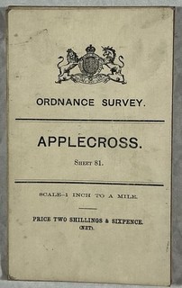 Vintage Ordnance Survey 3rd edition map in colour Scotland #81 Applecross 1910