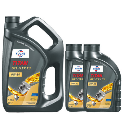 Fuchs TITAN GT1 FLEX C3 SAE 0W-30 / 5 Liter  + 2x 1 Liter  VW Longlife 3 / 507
