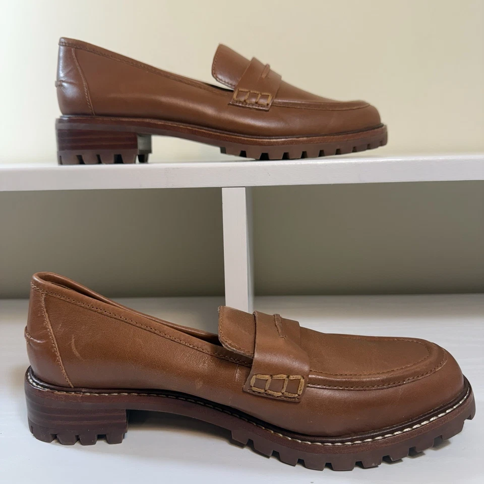 Mocasín Madewell Corinne Lugsole Cuero Marrón Preppy Academia Grueso Para Mujer’s 6 Foto 2 de 4
