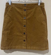 J Crew Women s Golden Brown Corduroy Button Front Mini Skirt Size 8 Academia