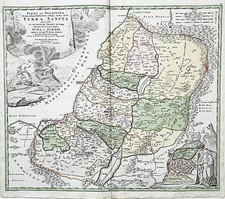 Israel Holy Land Palestine Homann Map Copper Engraving 1720