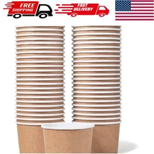 50-Count 9-Oz Brown Paper Ice Cream Cups - Durable Dessert Bowls for All Treats