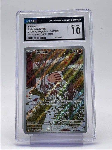 SWINUB 2025 POKEMON JOURNEY TOGETHER ILLUSTRATION RARE B 165/159 CGC 10 Q4155