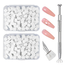 200Pcs Nail Sponges for Ombre, Soft Nail Art Sponges with Grabbing Pen , Manicur
