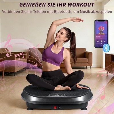 3D Vibrationsplatte 200W mit Trainingsbändern, 199 Stufen, bis 200 kg