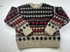 Vintage Eddie Bauer Nordic Fair Isle Knit Sweater Heavy Thick Mens Large