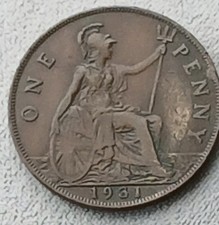 1931 KING GEORGE V ONE PENNY COIN.  GOOD CIRCULATED CONDITION.