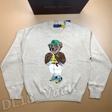 POLO RALPH LAUREN Golf Bear Cotton Crewneck Sweater Women's Medium