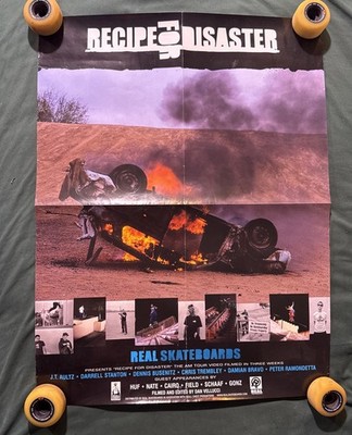 Vintage 2003 Real Skateboards  Recipe For Disaster Film Poster Busenitz Gonz Huf
