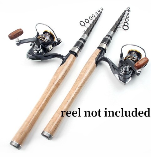 Canna da Pesca Telescopica 1.8-2.7M Fibra di Carbonio Spinning Casting Viaggio Azione Rapida - Foto 8 di 13