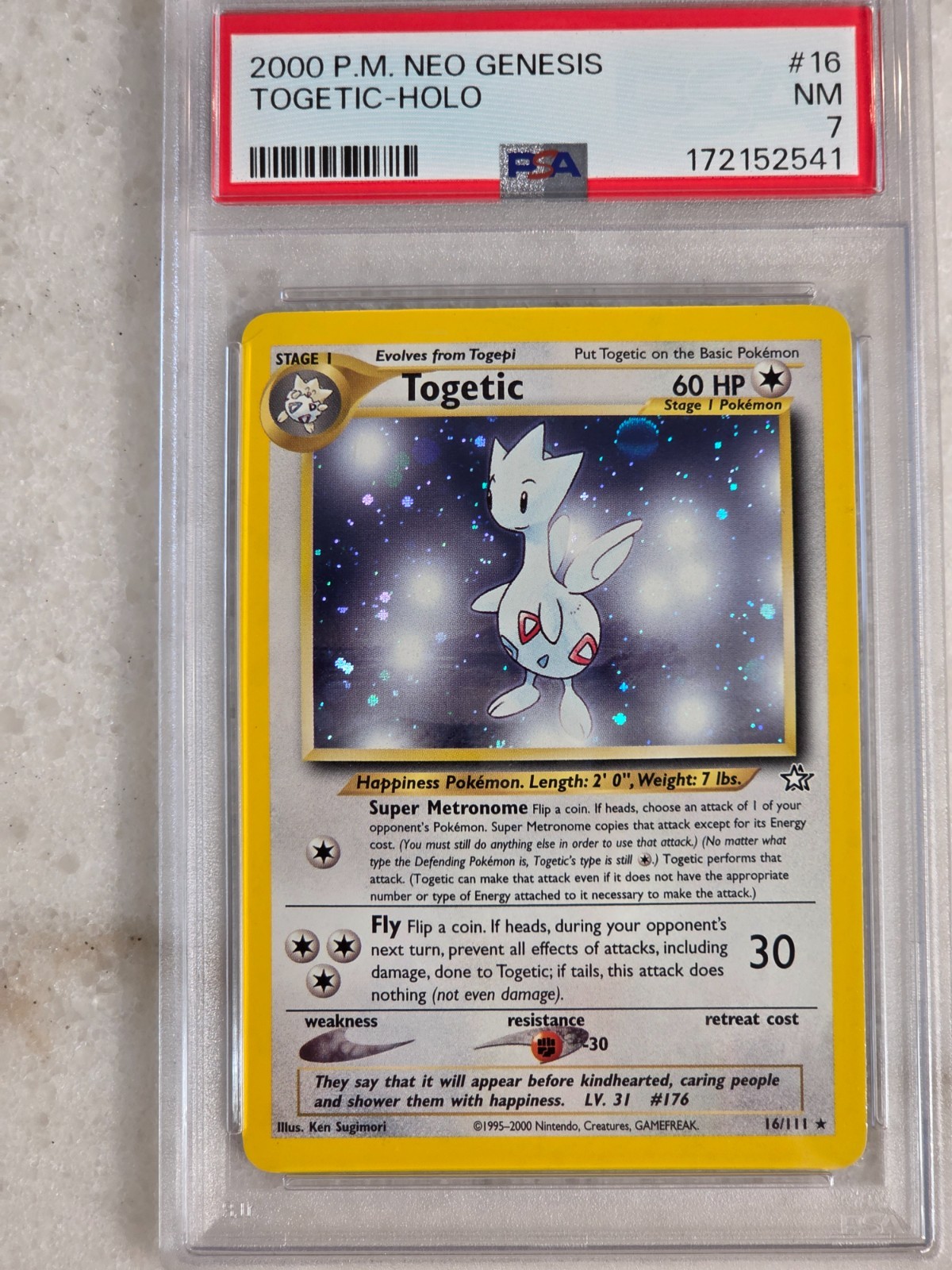Pokemon Neo Genesis Togetic Holo 16/111 PSA 7