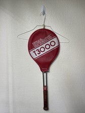 Vintage Wilson T3000 Tennis Racquet W/ Cover Tubular Steel Grip Made In USA