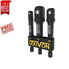 Ultimate Impact Socket Adapter Set: 3 Pieces, High Torque Drill Compatibility