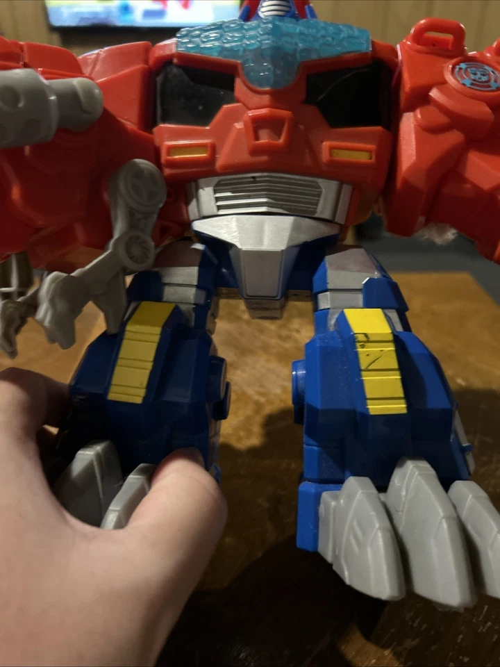 Playskool Heroes TRANSFORMERS Rescue Bots - 9” OPTIMUS PRIMAL Prime T-Rex ROBOT - Image 3 of 3
