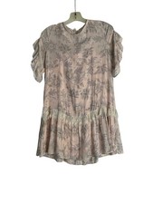 Ann Taylor Loft XS Pink Lace Peasant Dress Tunic Drop Waste Boho Cottagecore