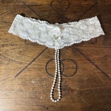 Vintage 80s Frederick s Of Hollywood Lace And Pearl Thong Small