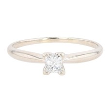 .27ct Princess Cut Diamond Solitaire Engagement Ring 14k White Gold Size 7.75