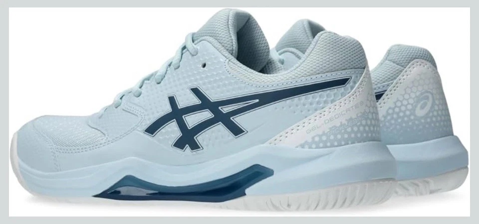 ASICS Womens GEL-Dedicate 8 Pickleball Shoe US Size 5.5 Cool Grey/Vintage Indigo - Image 3 of 4
