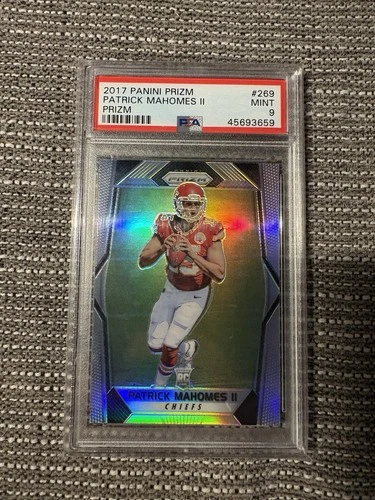 2017 Panini Prizm Patrick Mahomes Rookie Silver Prizm #269 PSA 9 Mint Chiefs MVP