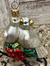 Kurt S Adler Polonaise Glass Ornament Turtle Doves Handcrafted By Komozja Poland
