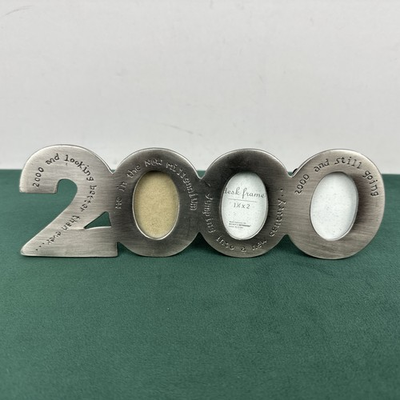 #ad Vintage 2000 Pewter Desk Photo Frame Bed Bath amp; Beyond Millennium $24.99