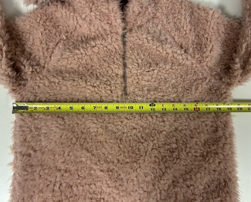 Art Class Girls' Fuzzy Hooded Quarter Zip Pullover Size XL (14/16) Pink - Picture 6 of 7