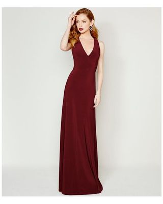 NEW VERA WANG V-neck Halter DRESS GOWN SIZE 14 $298 BURGUNDY RED NORDSTROM | eBay NEW VERA WANG V-neck Halter DRESS GOWN SIZE 14 $298 BURGUNDY RED NORDSTROM | eBay