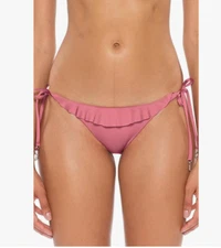 Soluna Under the Sun Ruffle Tie Bikini Bottom Mulberry Size L