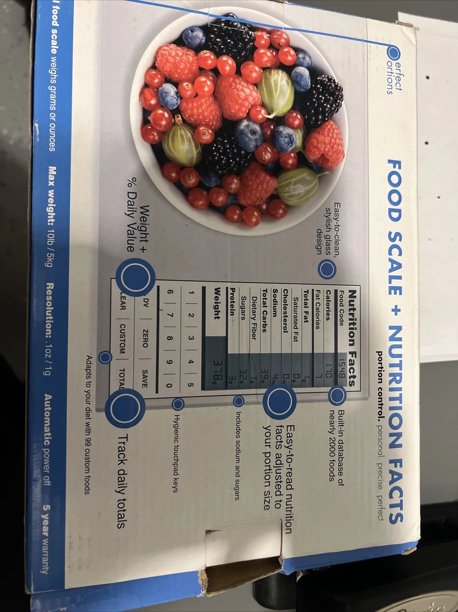 Perfect Portions Digital Food Scale Nutrition Facts 10lb Capacity. New.  Open Box