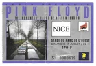 RARE / CONCERT TICKET - PINK FLOYD: LIVE A NICE ( FRANCE) 1988