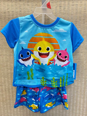 NWT Nickelodeon Baby Shark pc Pajamas Set Toddler 2T short