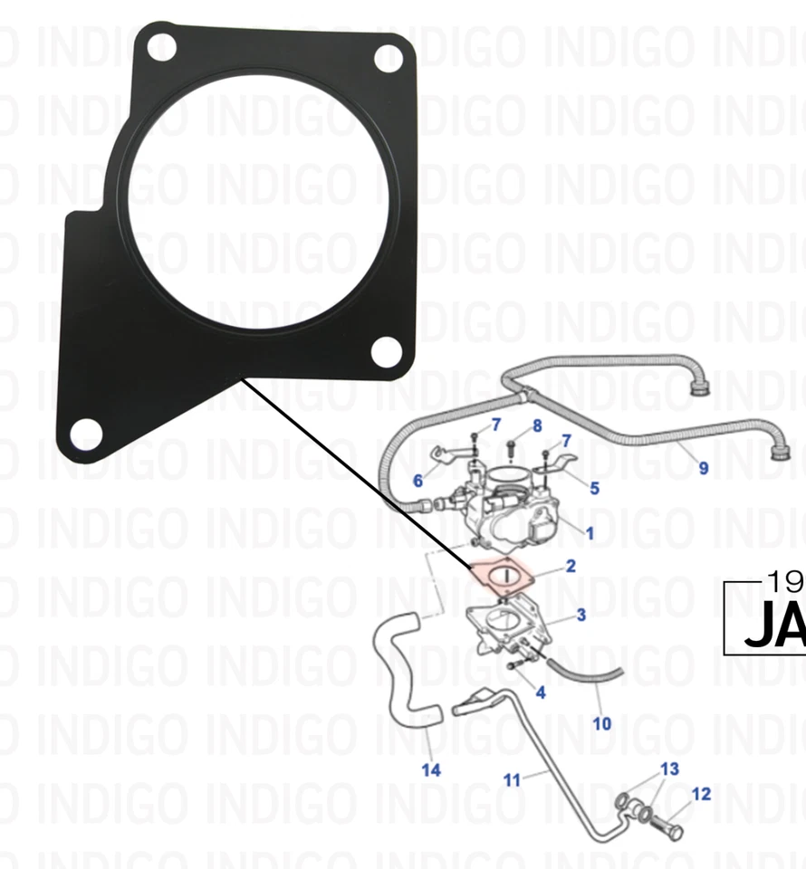Junta del cuerpo del acelerador JAGUAR OEM 00-02 XK8 XJ8 NNE3021AC Foto 2 de 2