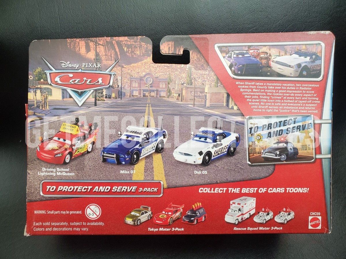 DISNEY PIXAR CARS PROTECT SERVE DRIVING SCHOOL MCQUEEN MIKE DIDI 3